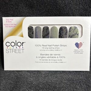 3/$10 - Color Street Nail Strips - Black with Silver Accents